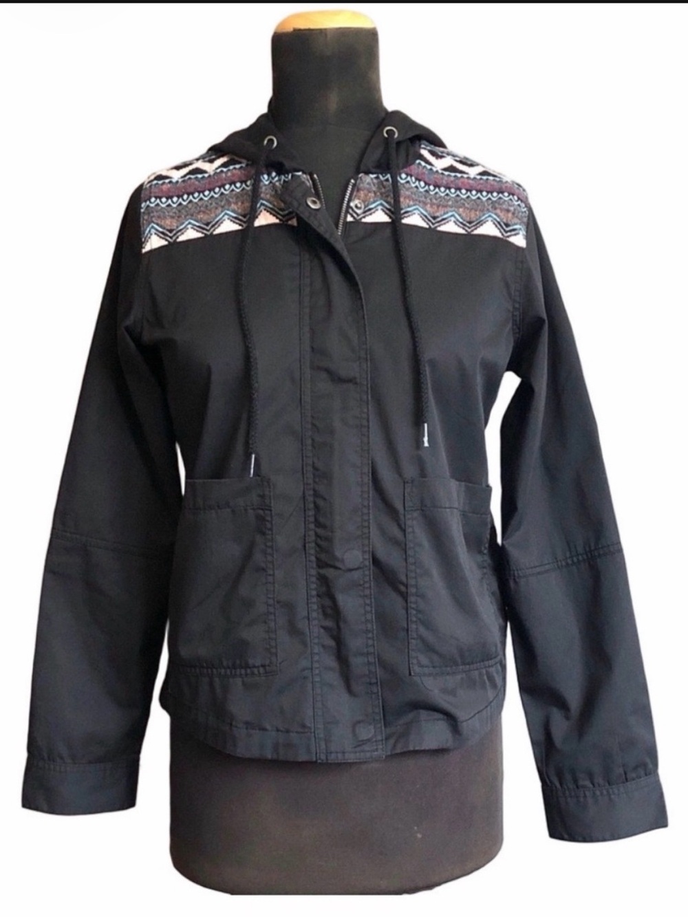 Roxy Black & Patterned Utility Jack, Ladies Size S